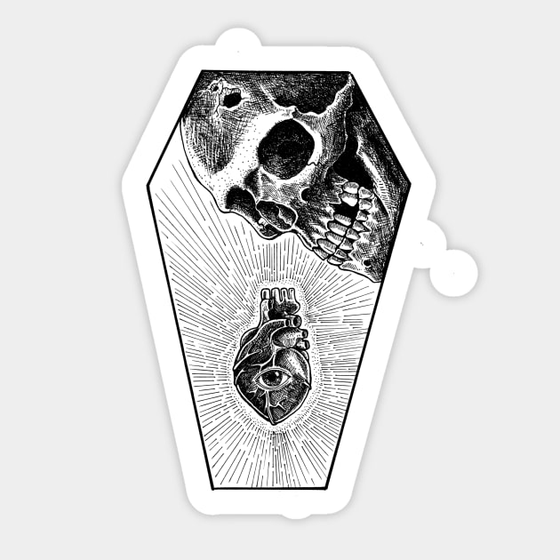 coffin crusher Sticker by TOXICART